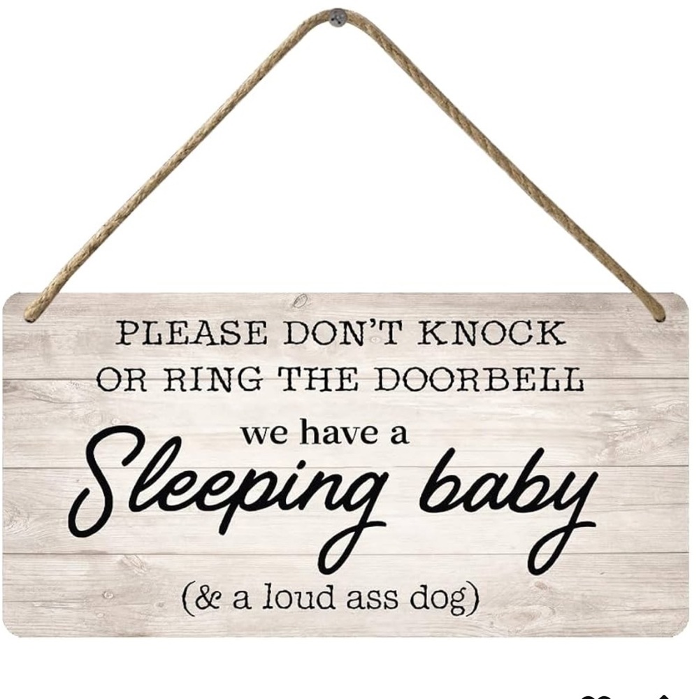 Funny Sleeping Baby Loud A** Dog  Door Sign - New